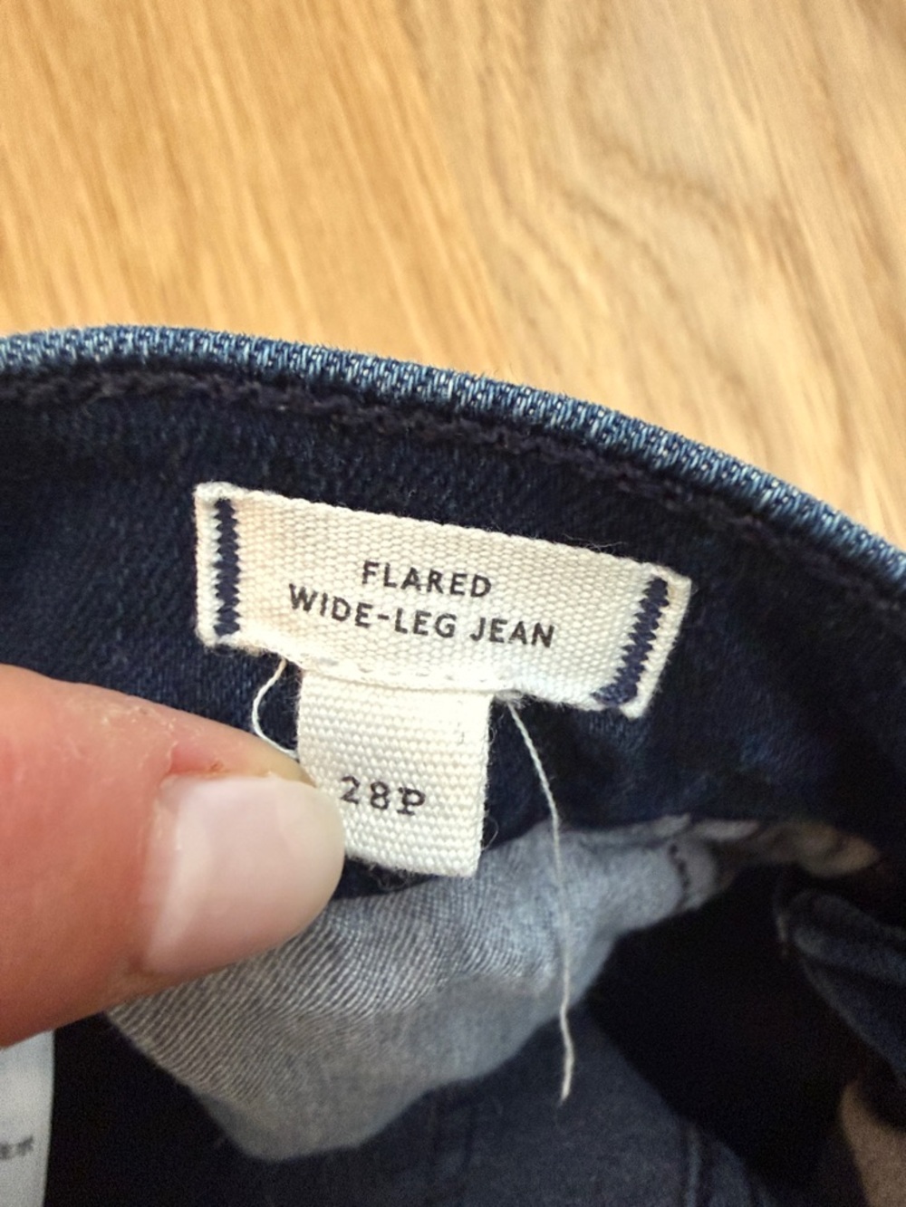 Madewell Size 28P Wide Leg High-Rise Jeans - Dark Blue - Picture 3 of 4